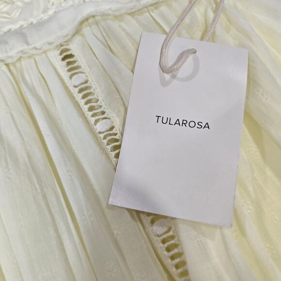 Tularosa Eleanora Embroidered Dress in Mellow Yellow Large - Picture 5 of 13